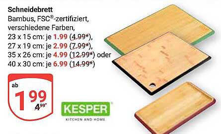 Schneidebrett Bambus, FSC®-zertifiziert, verschiedene Farben