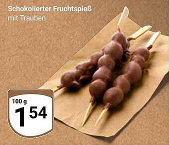 Schokolierter Fruchtspieß mit Trauben