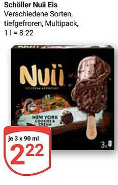 Schöller Nuii Eis – verschiedene Sorten, tiefgefroren, Multipack