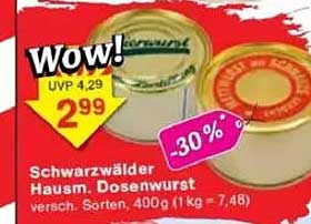 Schwarzwälder Hausm. Dosenwurst 400g