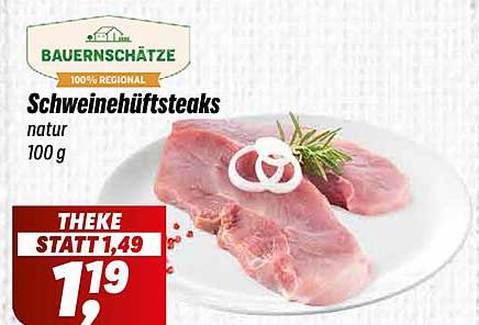 Schweinehüftsteaks natur 100 g