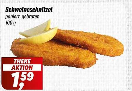 Schweineschnitzel, paniert, gebraten - 100 g