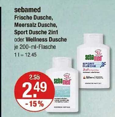 sebamed Frische Dusche, Meersalz Dusche, Sport Dusche 2in1 oder Wellness Dusche 200 ml