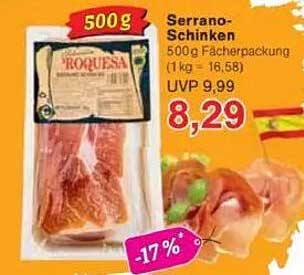 Serrano-Schinken 500g Fächerpackung