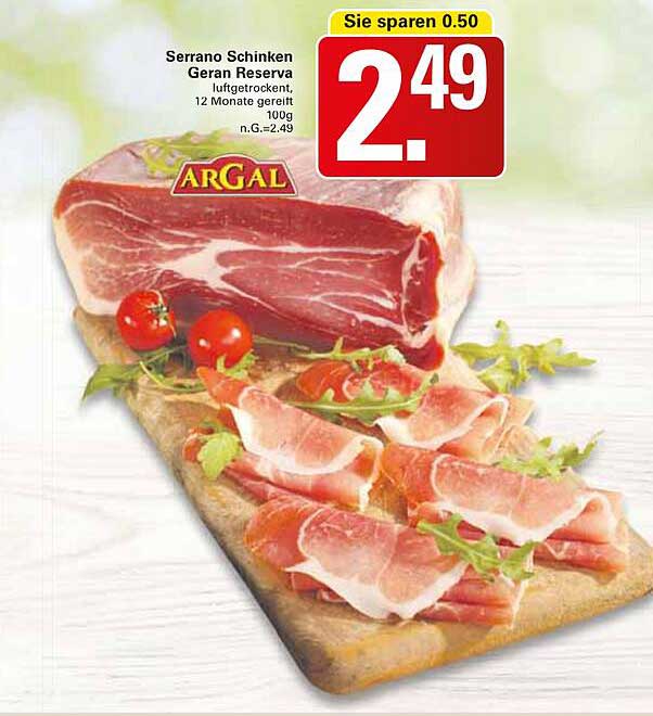 Serrano Schinken Geran Reserva, luftgetrocknet, 12 Monate gereift, 100g
