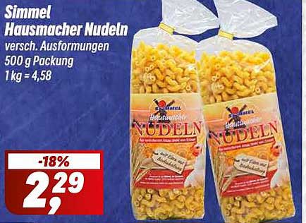 Simmel Hausmacher Nudeln 500 g Packung