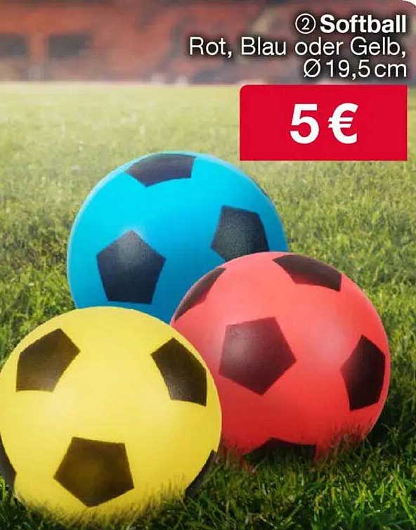 Softball Rot, Blau oder Gelb, Ø 19,5 cm