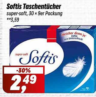 Softis Taschentücher super-soft, 30 × 9er Packung