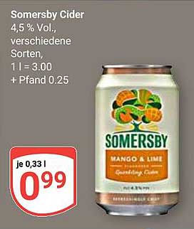 Somersby Cider Mango & Lime, 0,33 l
