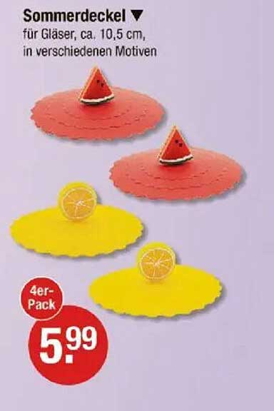 Sommerdecke für Gläser, ca. 10,5 cm, in verschiedenen Motiven