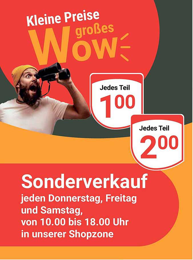 Sonderverkauf - Kleiner Preis, großes Wow