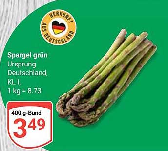 Spargel grün - 400 g-Bund für nur 3,49 €