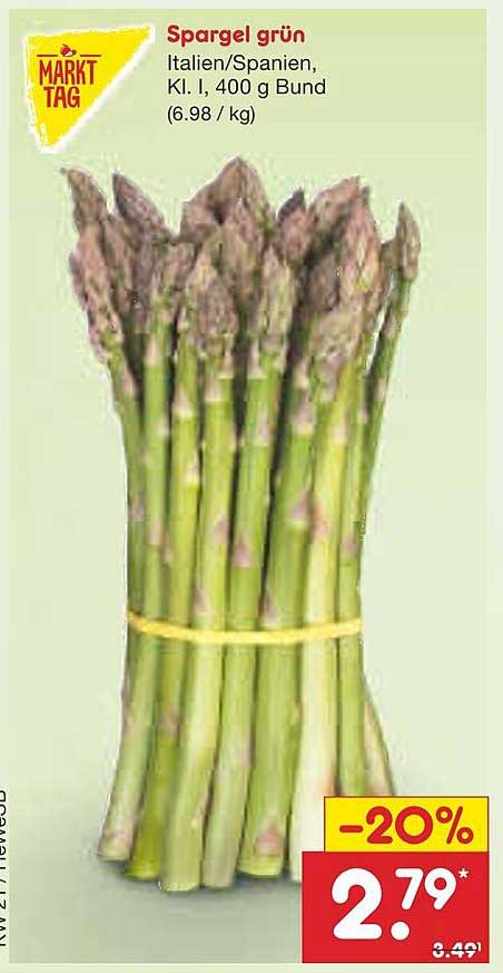 Spargel grün, Italien/Spanien, Kl. I, 400 g Bund