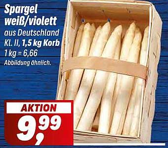 Spargel weiß/violett aus Deutschland, 1,5 kg Korb