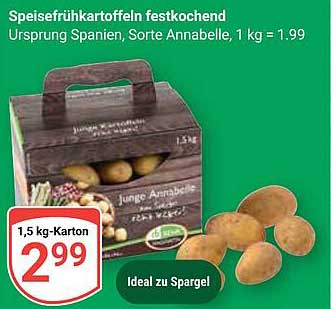 Speisefrühkartoffeln festkochend, 1,5 kg-Karton
