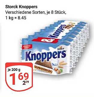 Storck Knoppers, verschiedene Sorten, je 8 Stück, 1 kg = 8,45