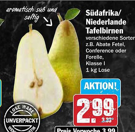 Südafrika/Niederlande Tafelbirnen - aromatisch süß und saftig