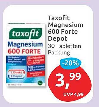 Taxofit Magnesium 600 Forte Depot - 30 Tabletten Packung