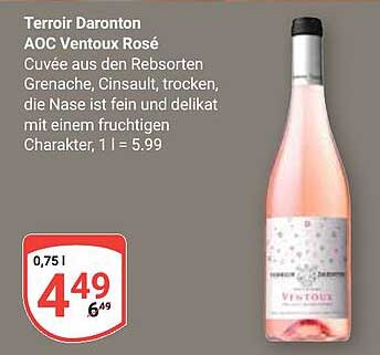 Terroir Daronton AOC Ventoux Rosé 0,75 l