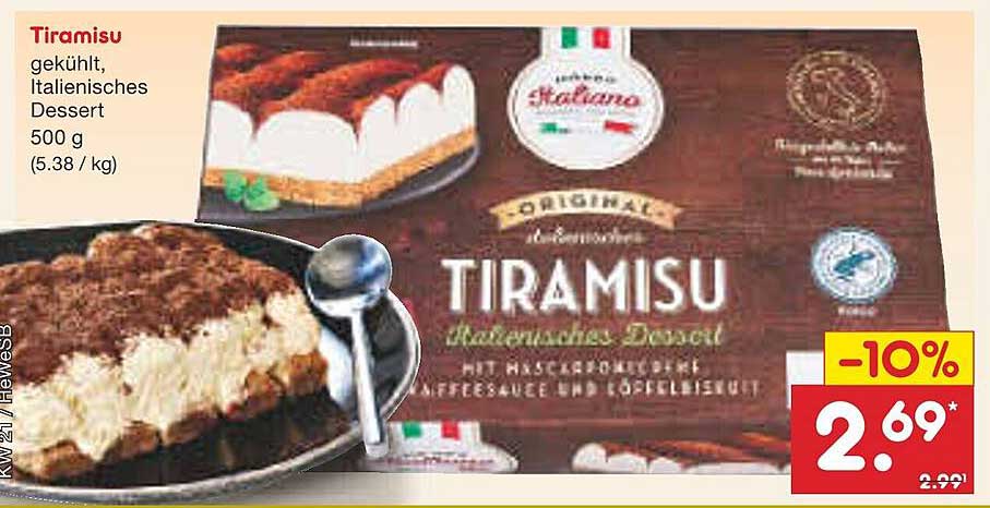 Tiramisu, gekühlt, Italienisches Dessert 500 g