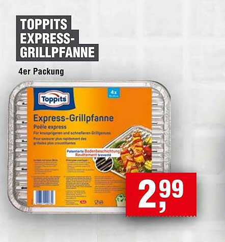 TOPPITS EXPRESS-GRILLPFANNE 4er PACKUNG
