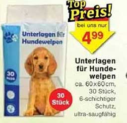 Unterlagen für Hunde-Welpen