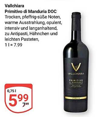 Vallchiaras Primitivo di Manduria DOC – Trocken und voller Genuss