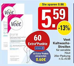 Veet Kaltwachsstreifen für sensible Haut