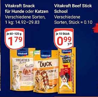 Vitakraft Snack für Hunde oder Katzen, 1 kg, Verschiedene Sorten