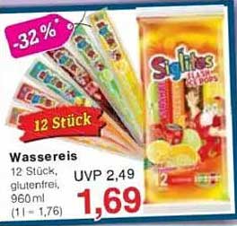 Wassereis 12 Stück, glutenfrei, 960 ml