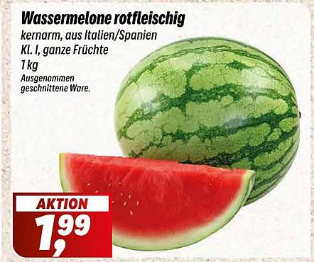 Wassermelone rotfleischig kernarm aus Italien/Spanien
