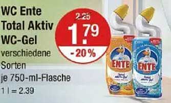 WC Ente Total Aktiv WC-Gel - 750 ml Flasche