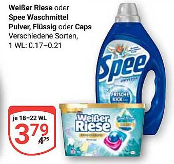 Weißer Riese oder Spee Waschmittel Pulver, Flüssig oder Caps
