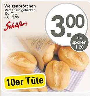 Weizenbrötchen 10er Tüte von Schäfer's