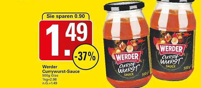 Werder Currywurst-Sauce 500g Glas