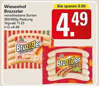 Wiesenhof Bruzzler verschiedene Sorten 350/400g Packung