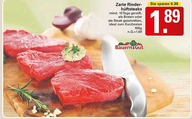 Zarte Rinderhüftsteaks