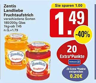 Zentis Landliebe Fruchtaufstrich verschiedene Sorten 180/200g Glas