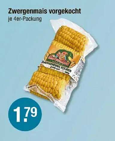 Zwergermais vorgegart je 4er-Packung