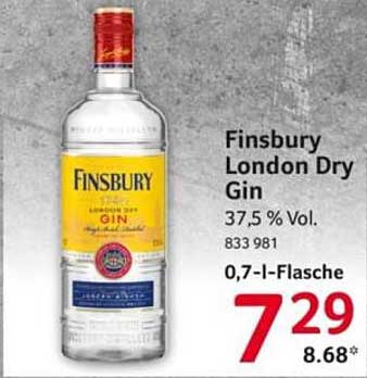 Finsbury London Dry Gin 37,5 % Vol. 833 981 0,7-l-Flasche