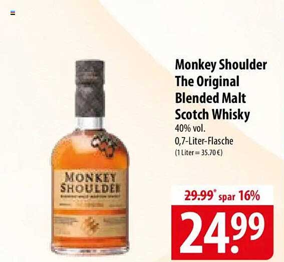 Monkey Shoulder The Original Blended Malt Scotch Whisky