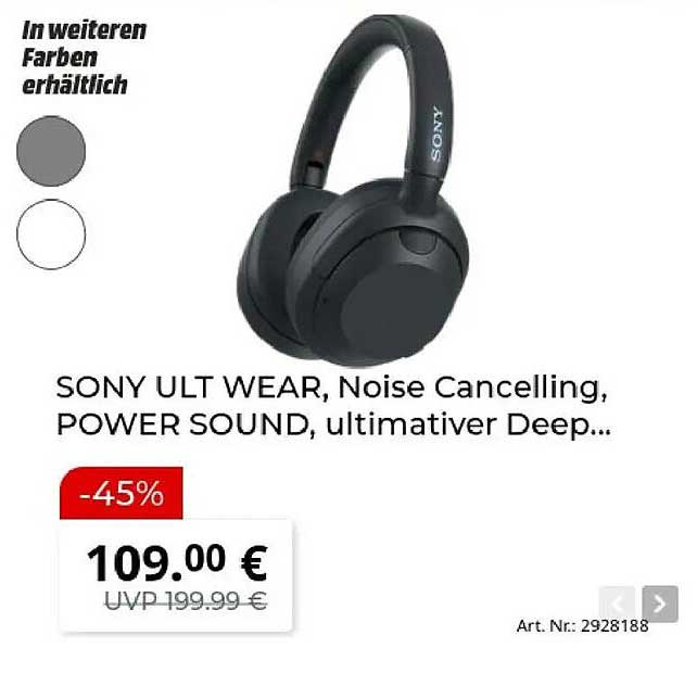 SONY ULT WEAR, Noise Cancelling, POWER SOUND, ultimativer Deep...