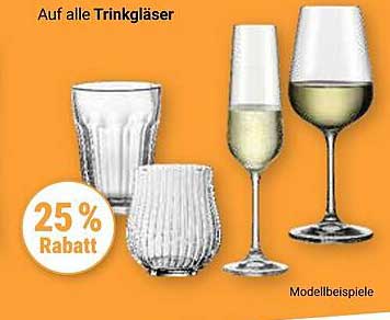 25 % Rabatt auf alle Trinkgläser
