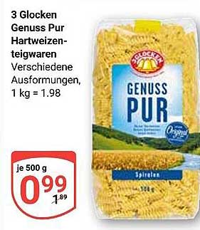 3 Glocken Genuss Pur Hartweizenteigwaren