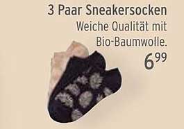 3 Paar Sneakersocken - Weiche Qualität mit Bio-Baumwolle