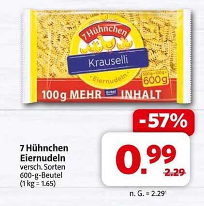 7 Hühnchen Eiernudeln 600g - Jetzt zum Sparpreis!