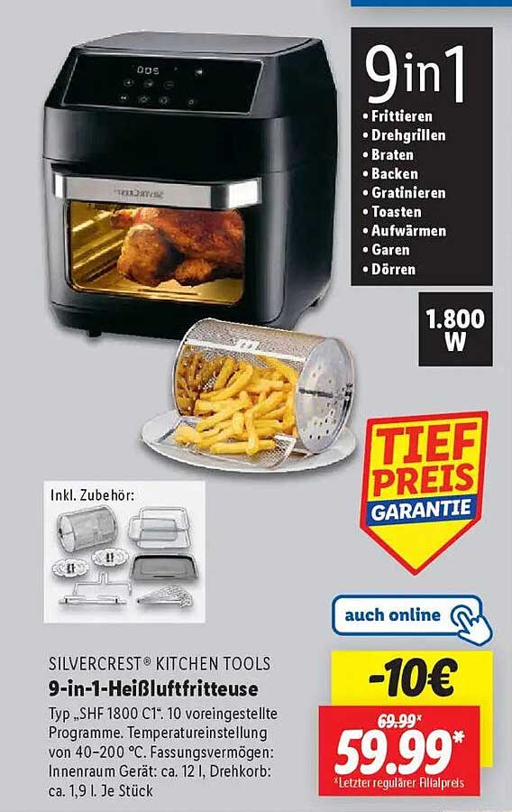 9-in-1 Heißluftfritteuse von SILVERCREST®