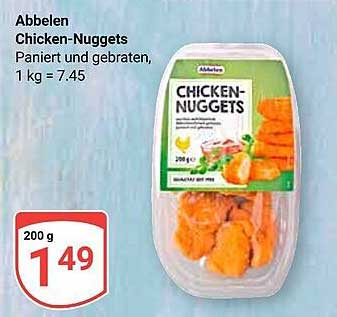 Abbelen Chicken-Nuggets, panierte und gebratene Leckereien – 200 g für nur 1,49 €