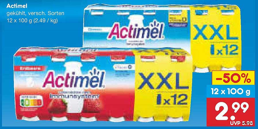 Actimel Gekühlt, Verschiedene Sorten 12 x 100 g