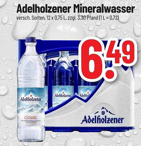 Adelholzener Mineralwasser, 12 x 0,75 L